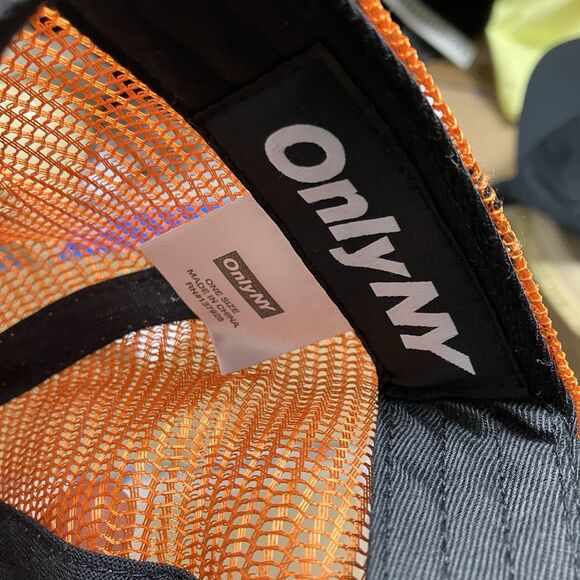 ONLY NY Trucker Adult Hat Black Orange Mesh Strapback Cap Skate Streetwear main image 5